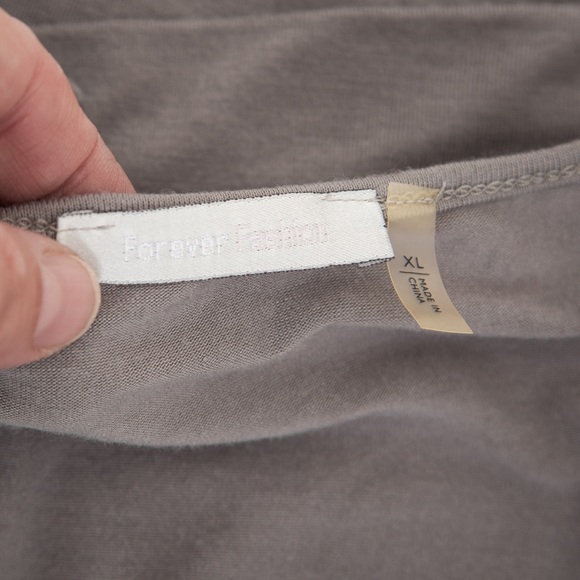 Neutral gray drape neck cowl neck soft stretchy top XL Forever Fashion soft - Picture 11 of 13